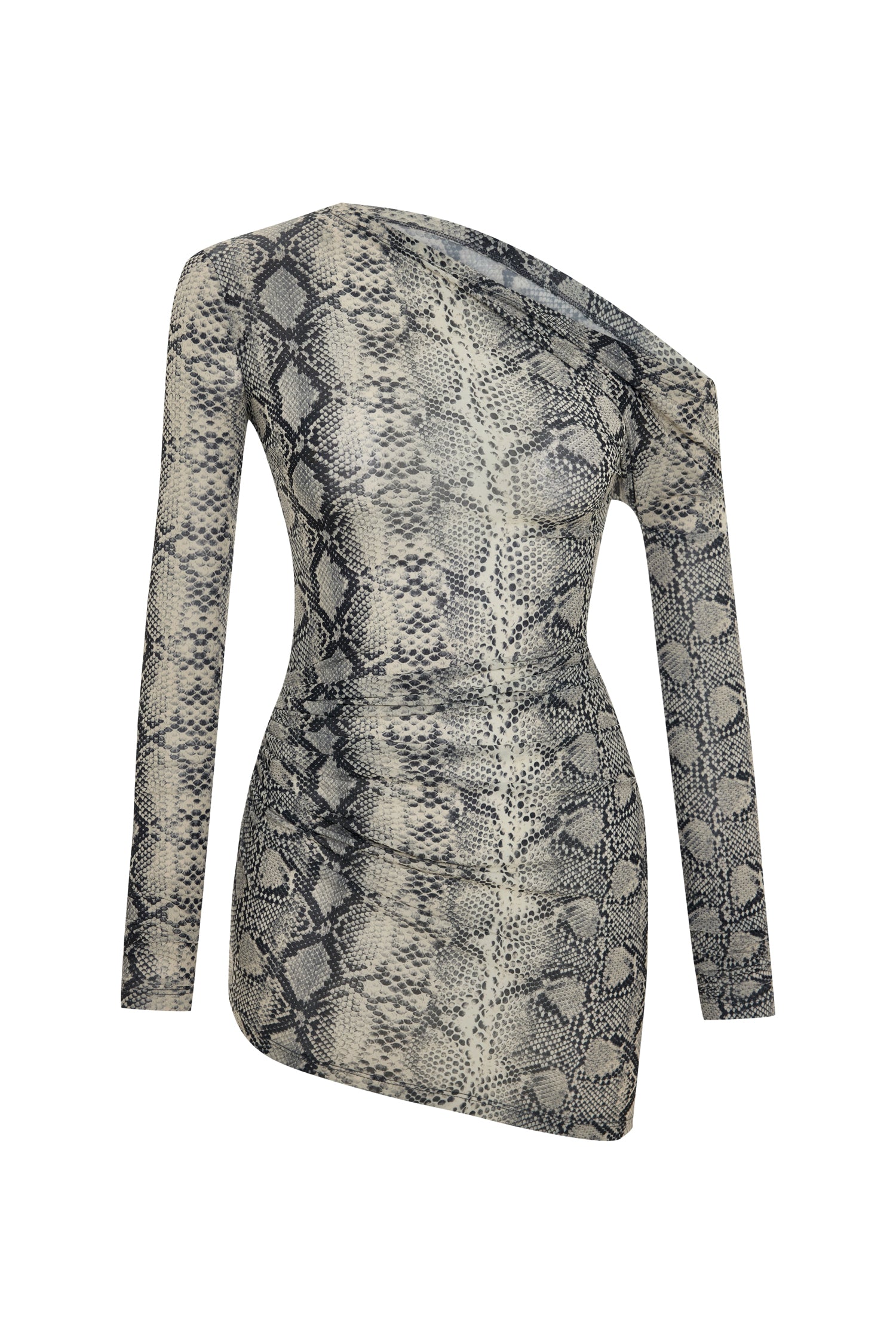 Off-shoulder Snake-print Blouse