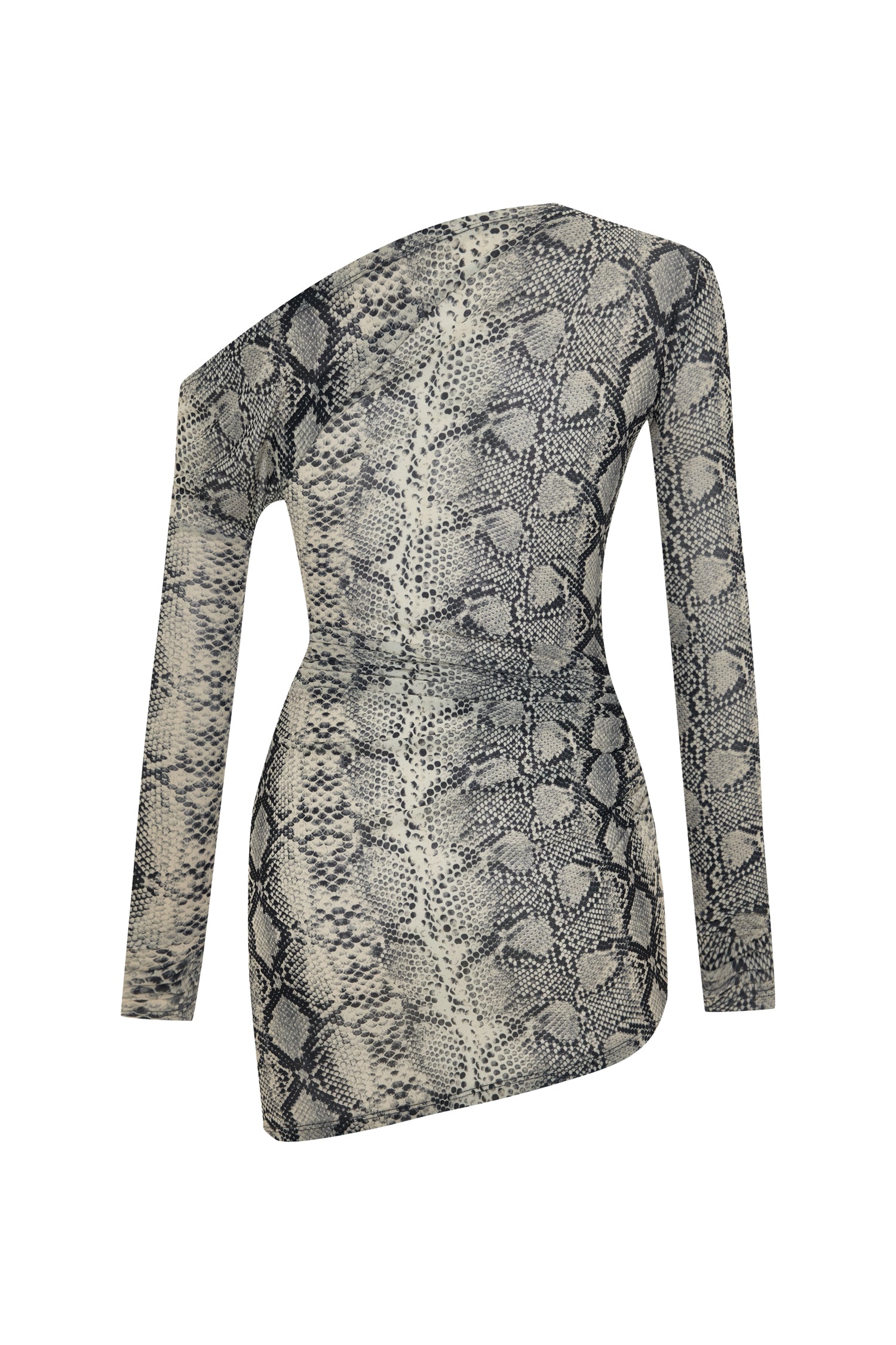 Off-shoulder Snake-print Blouse