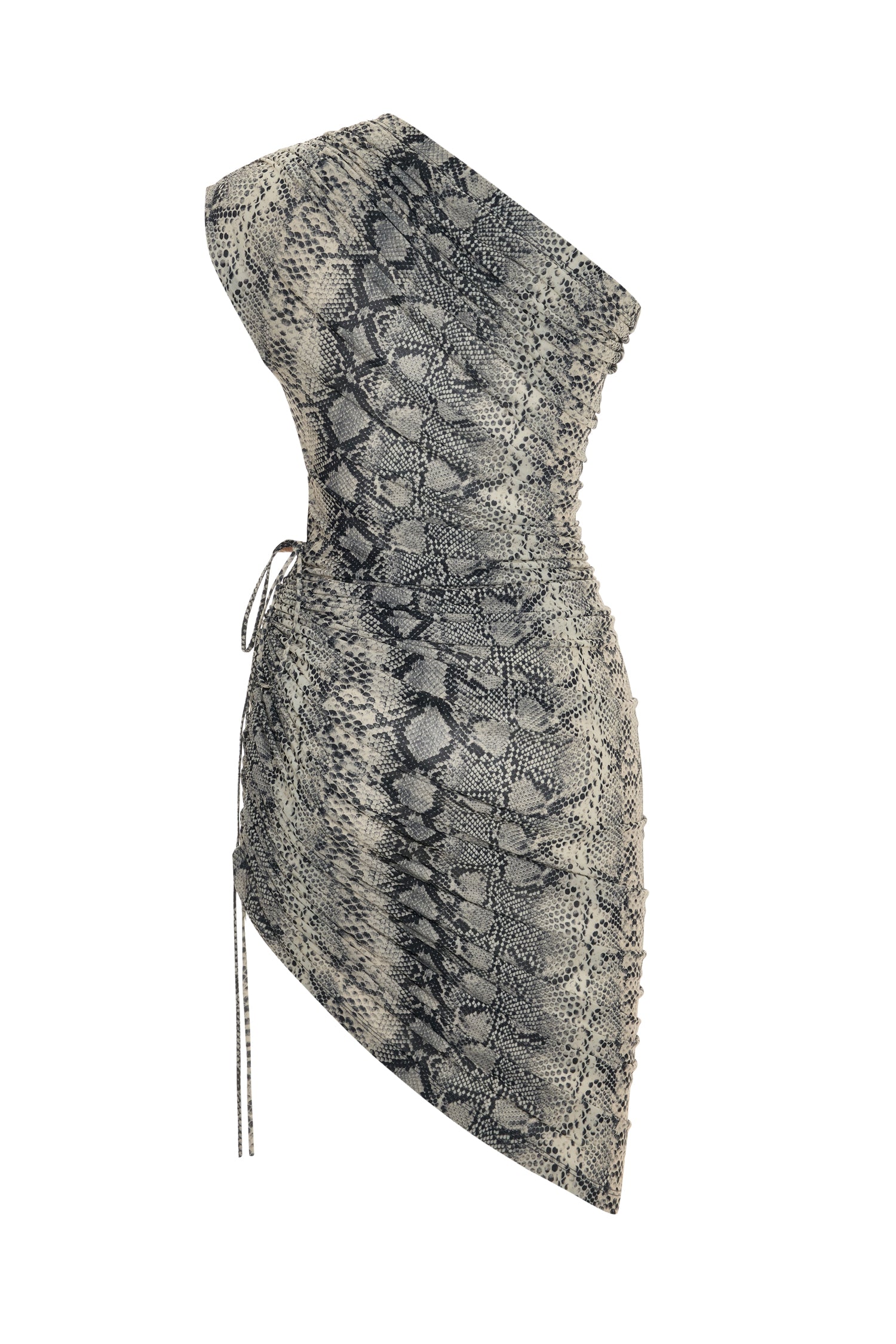 Snake-print Open-leg Midi Dress