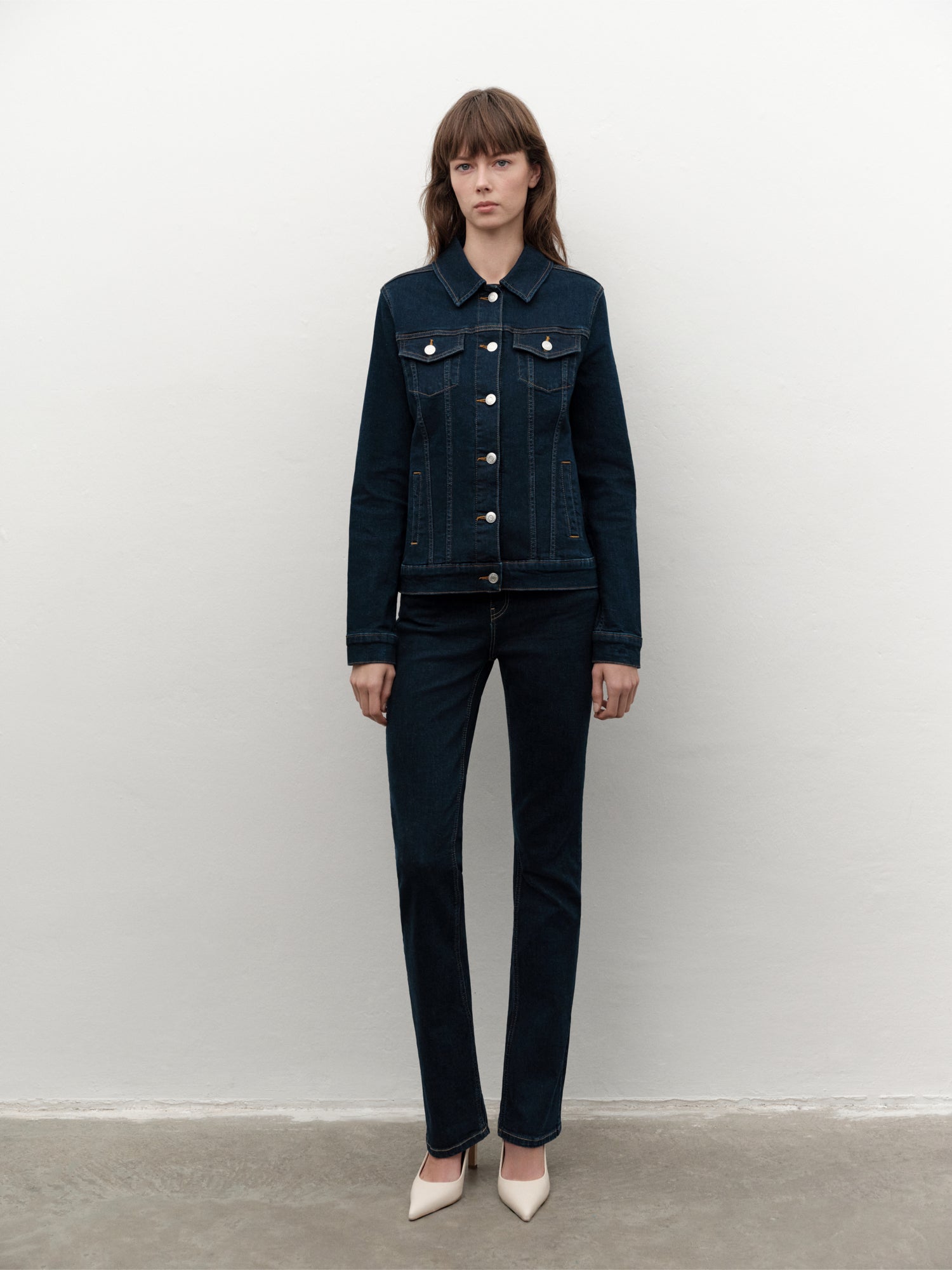 Stretch Denim Jacket in Indigo