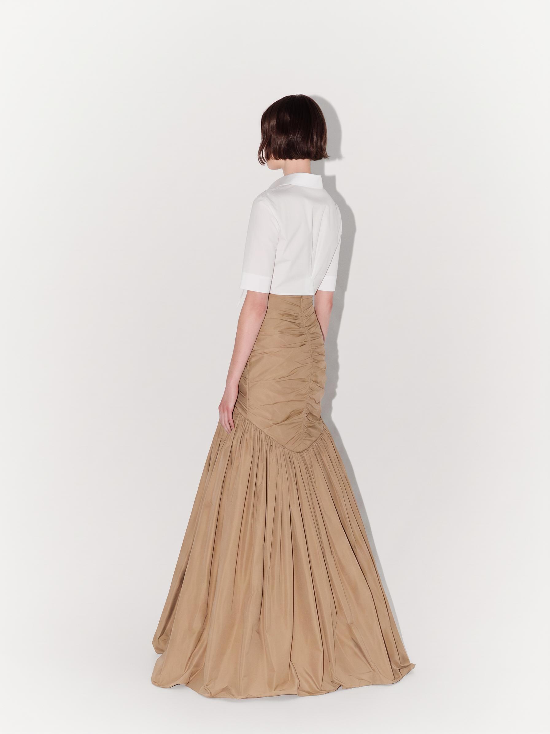 Taffeta Mermaid Skirt In Navy Beige