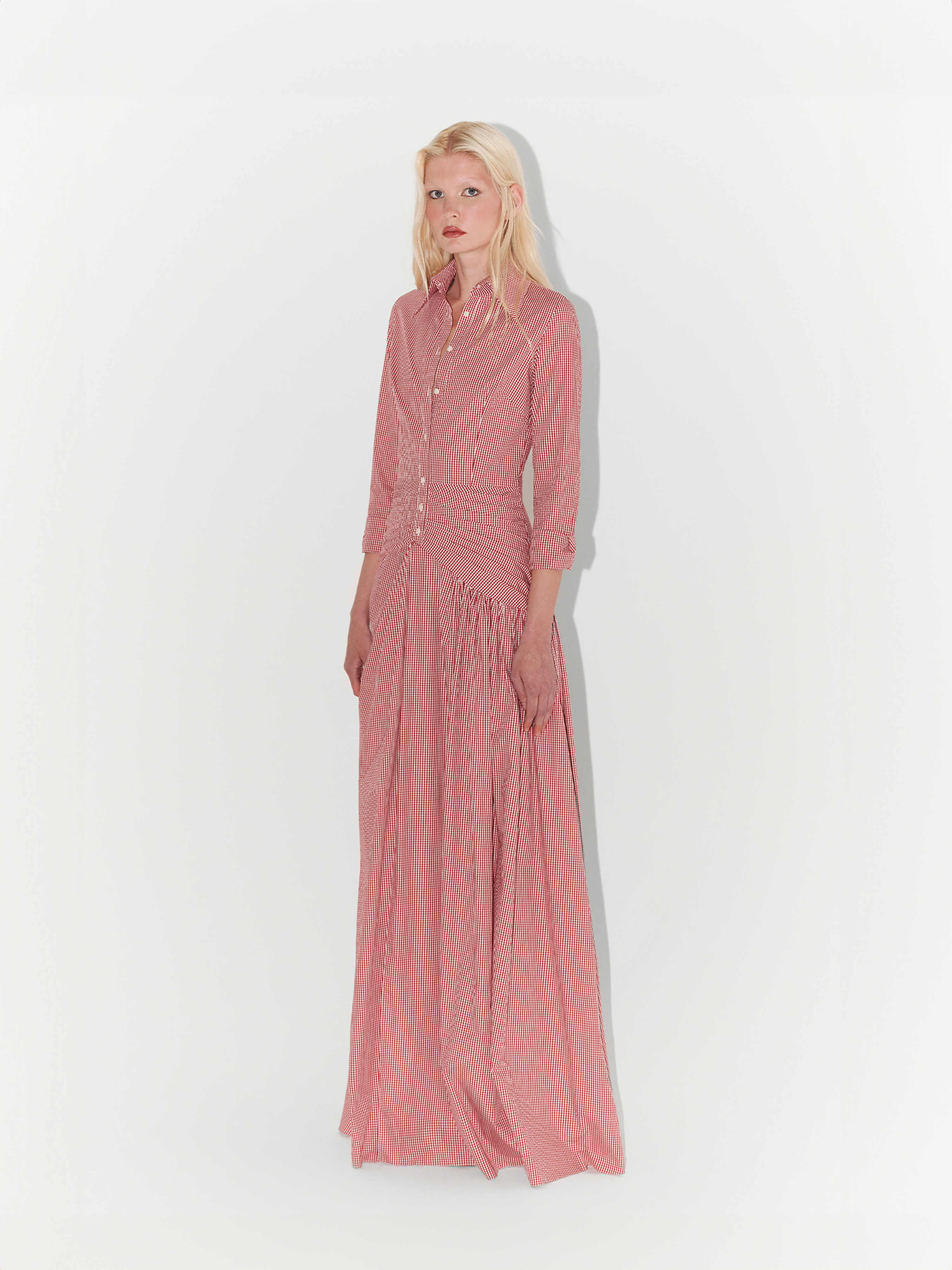 Gingham Shirt Maxi Dress