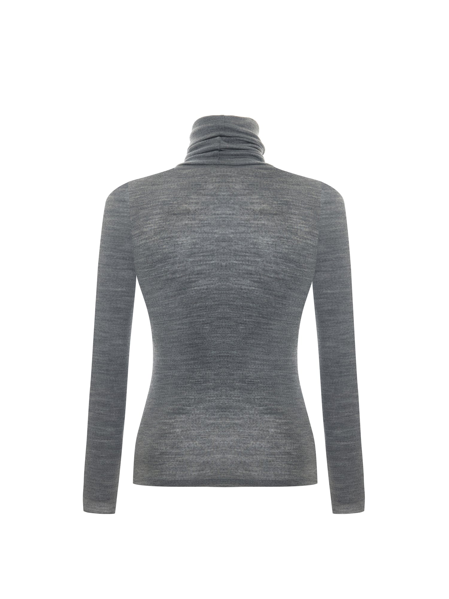 Merino-wool Turtleneck Top in Grey