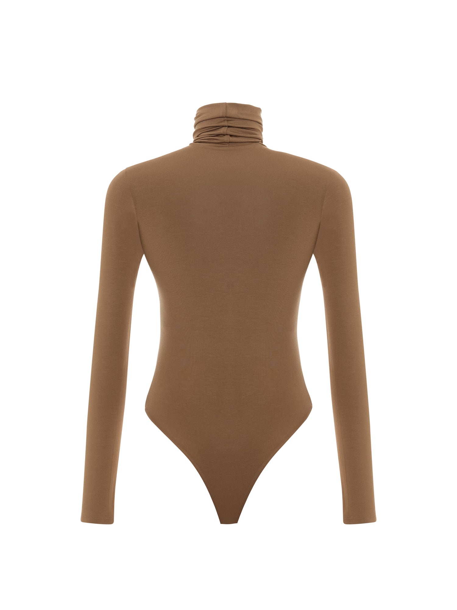 Turtleneck Bodysuit in Toffee Beige