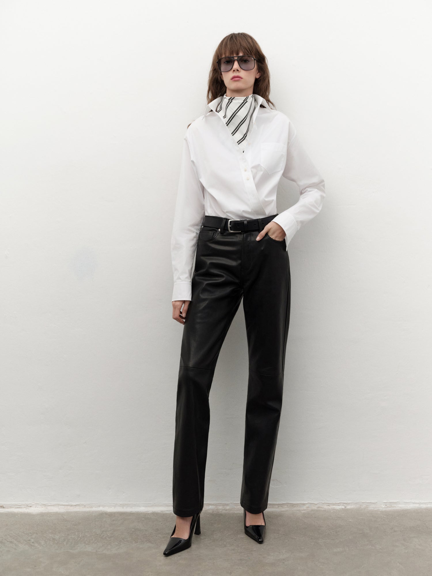 Black Lambskin Pants
