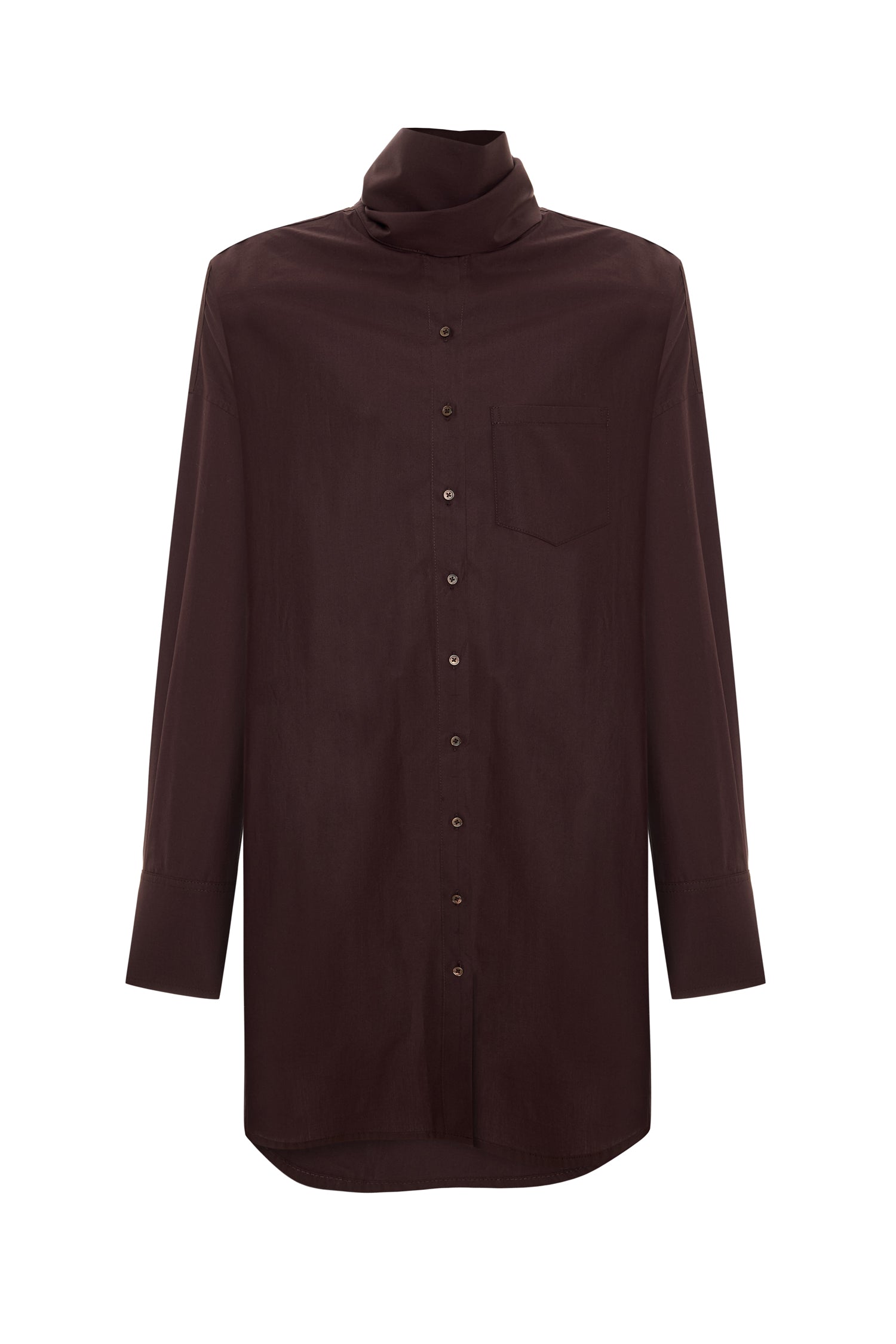 Tie-detailed Shirt Dress in Burgundy