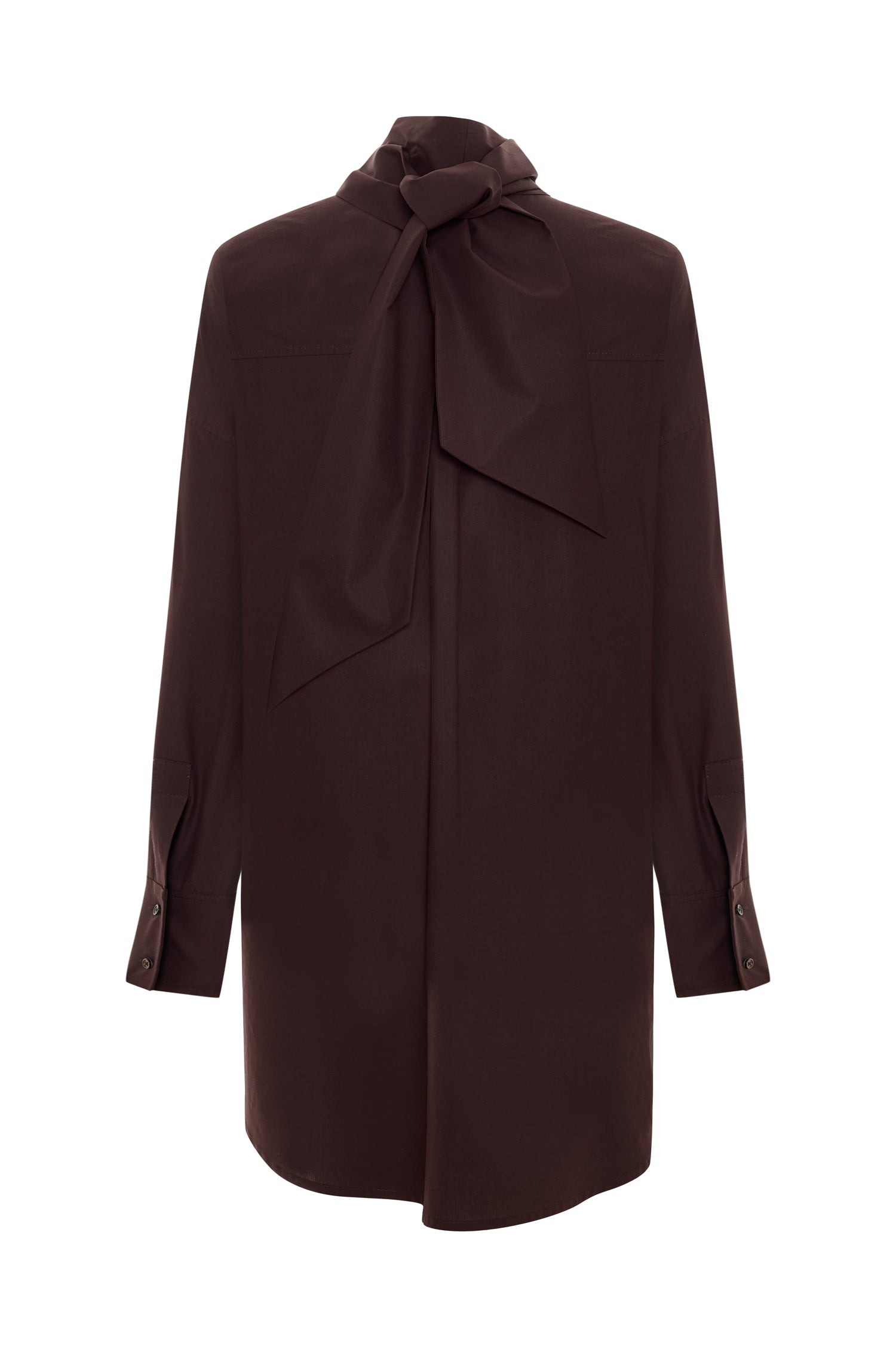 Tie-detailed Shirt Dress in Burgundy