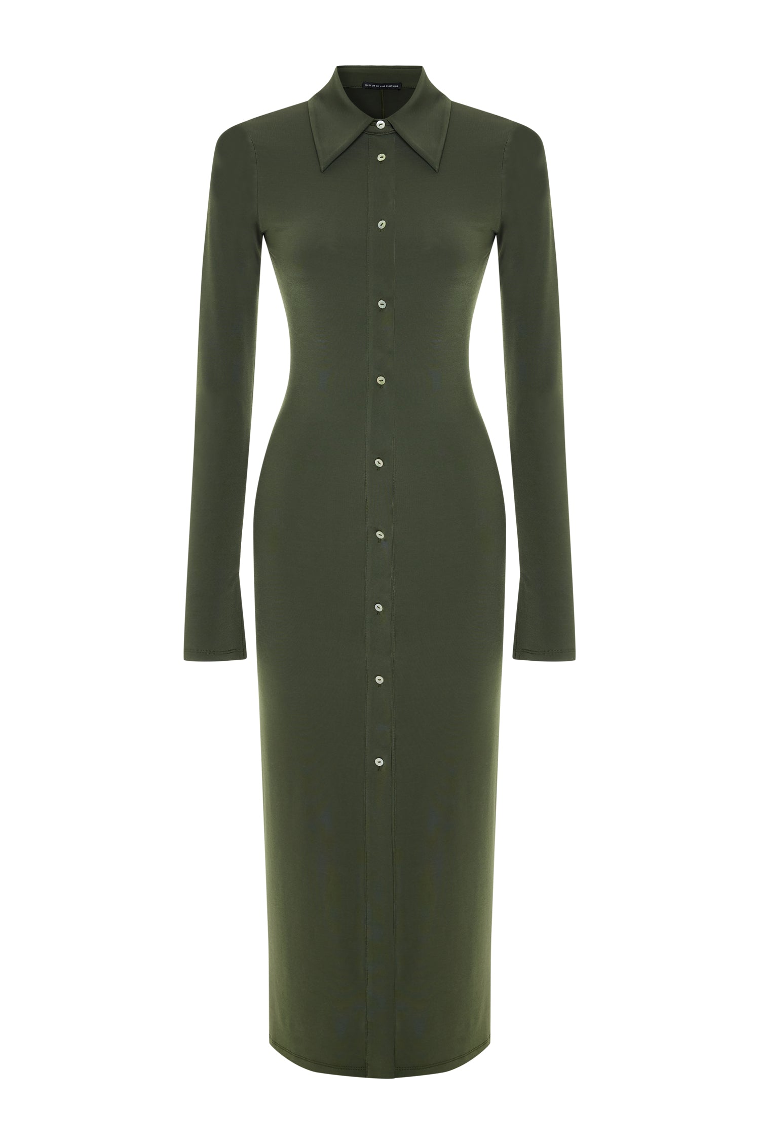 Midi Shirt Dress in Khaki