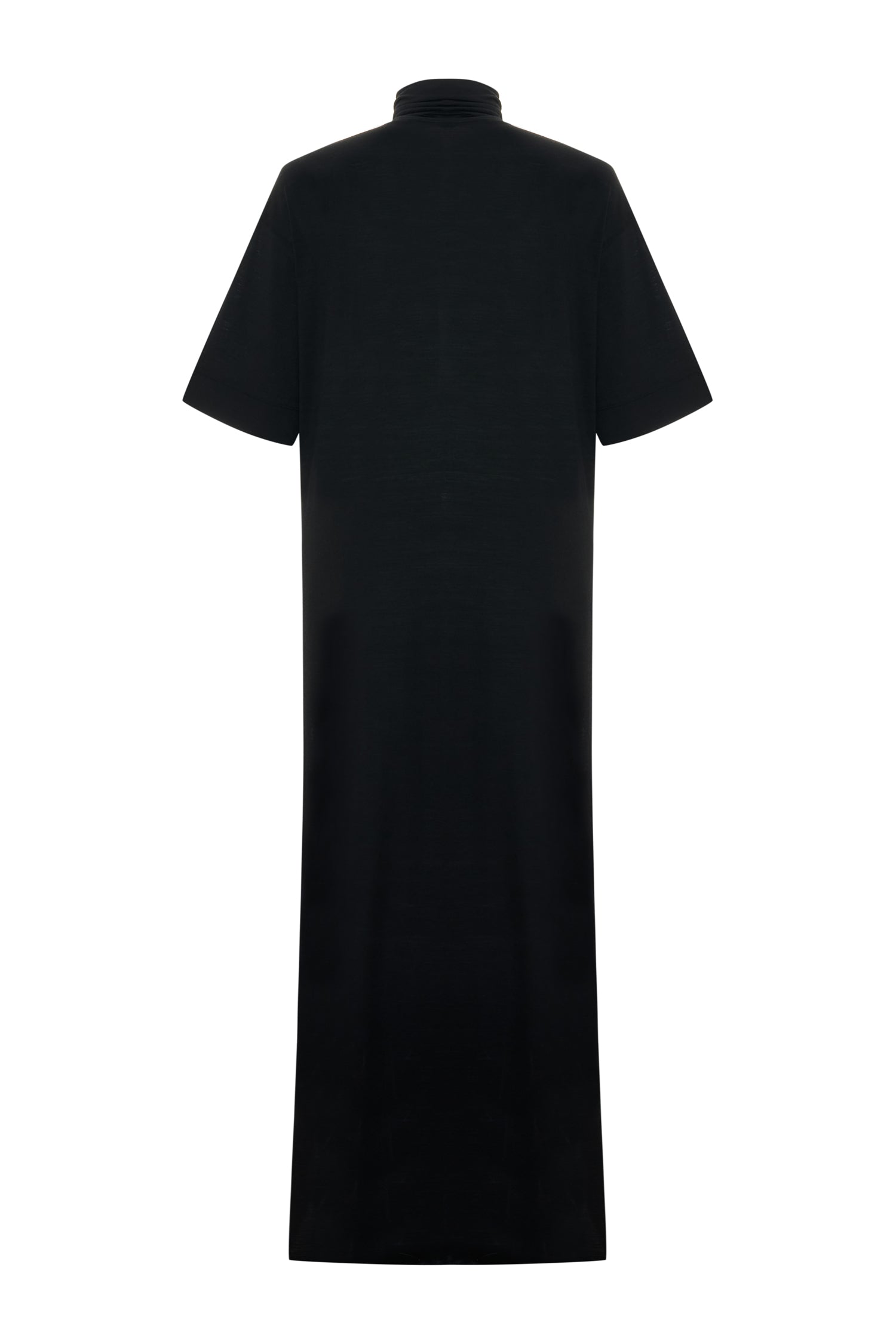 Wool-blend Turtleneck with Tail in Black