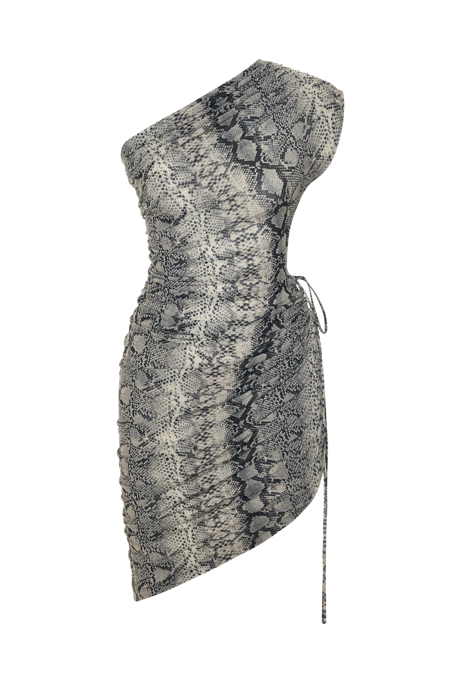 Snake-print Open-leg Midi Dress
