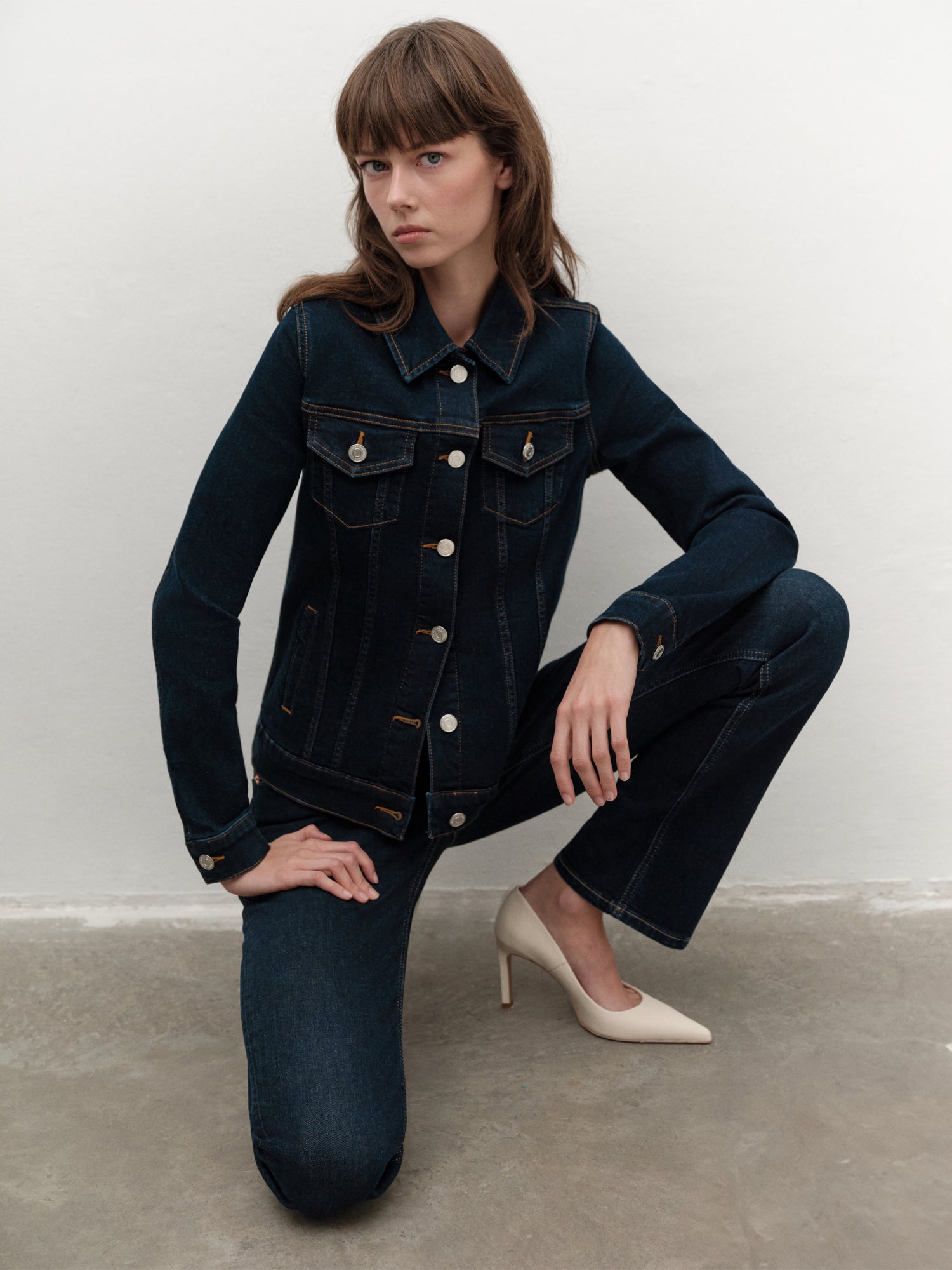Stretch Denim Jacket in Indigo