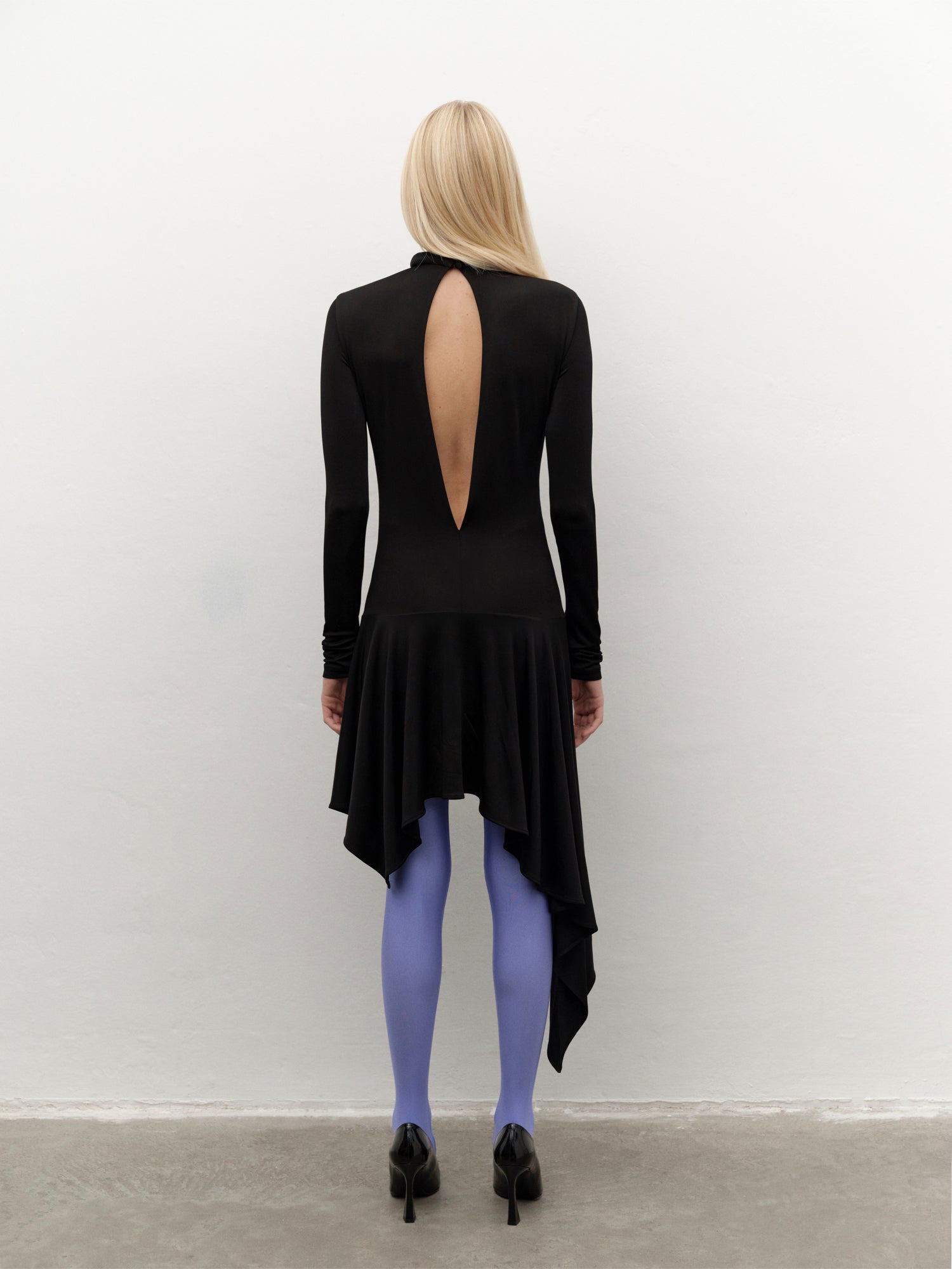 Asymetric Mini Dress in Black