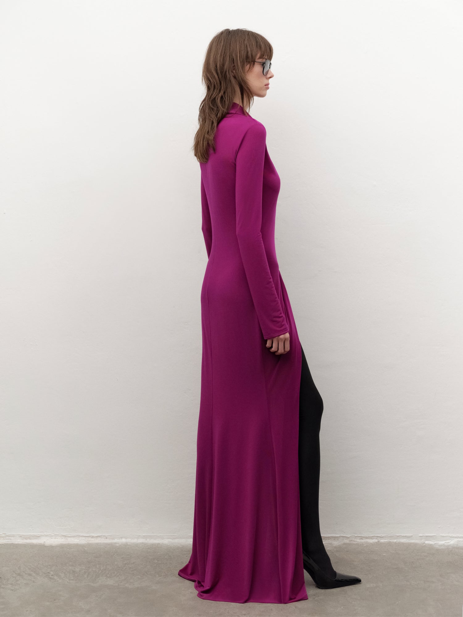 Maxi Shirt Dress in Cyclamen