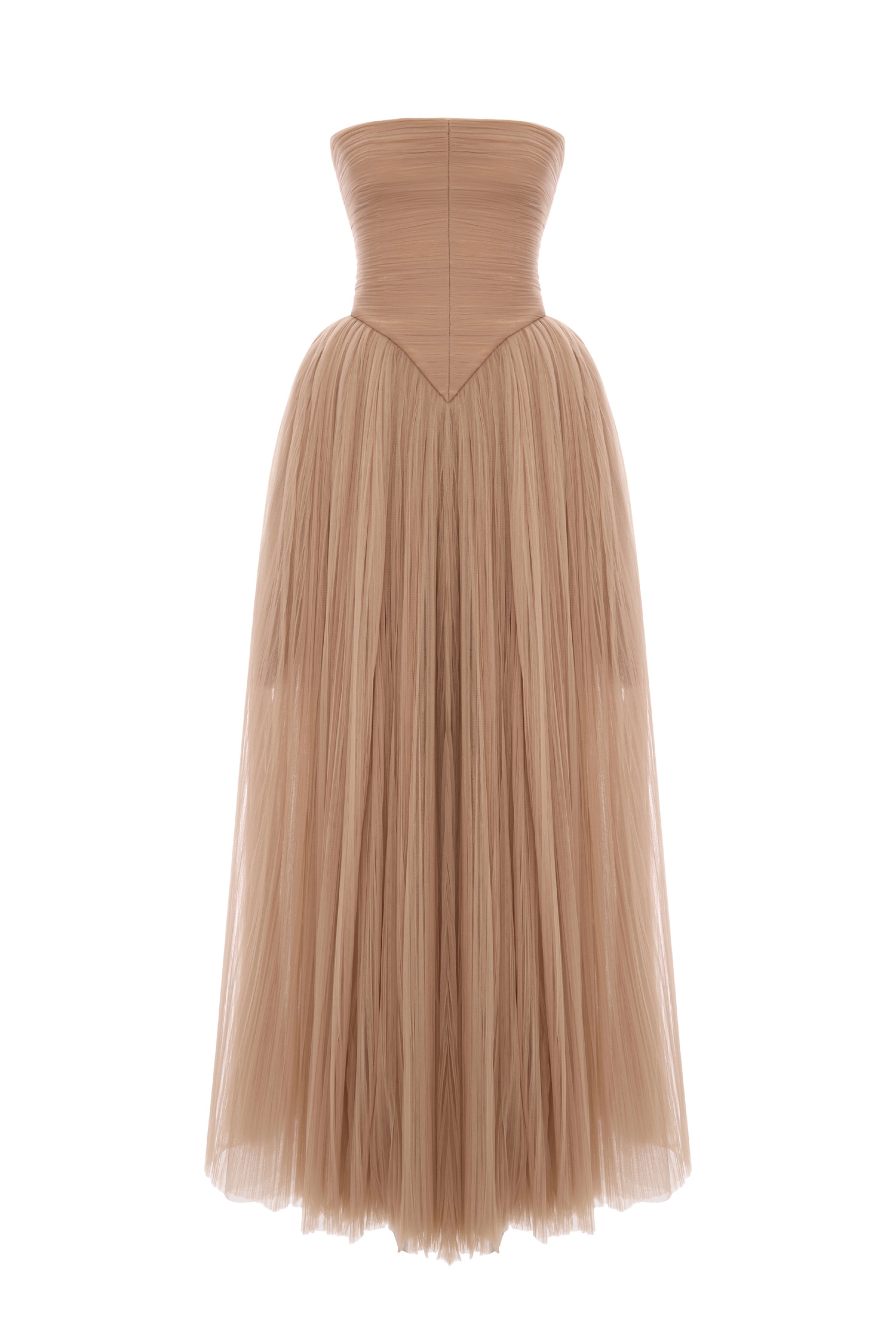 'Darla' Strapless plissé tulle dress