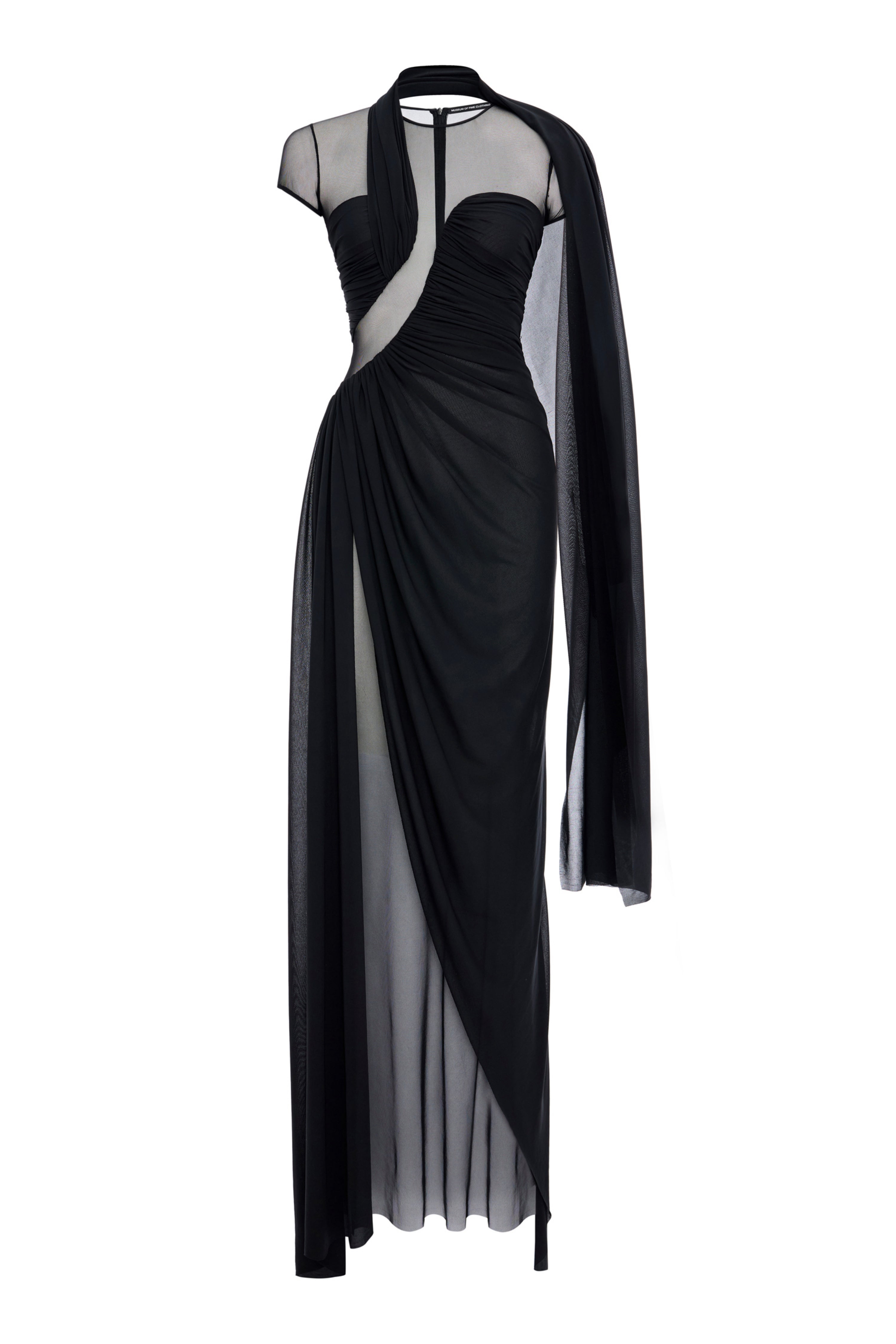 'Jill' Asymetric ruched jersey maxi dress