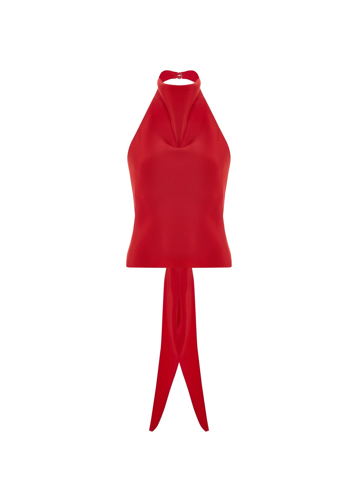 Open-back Halter-neck Top in Red