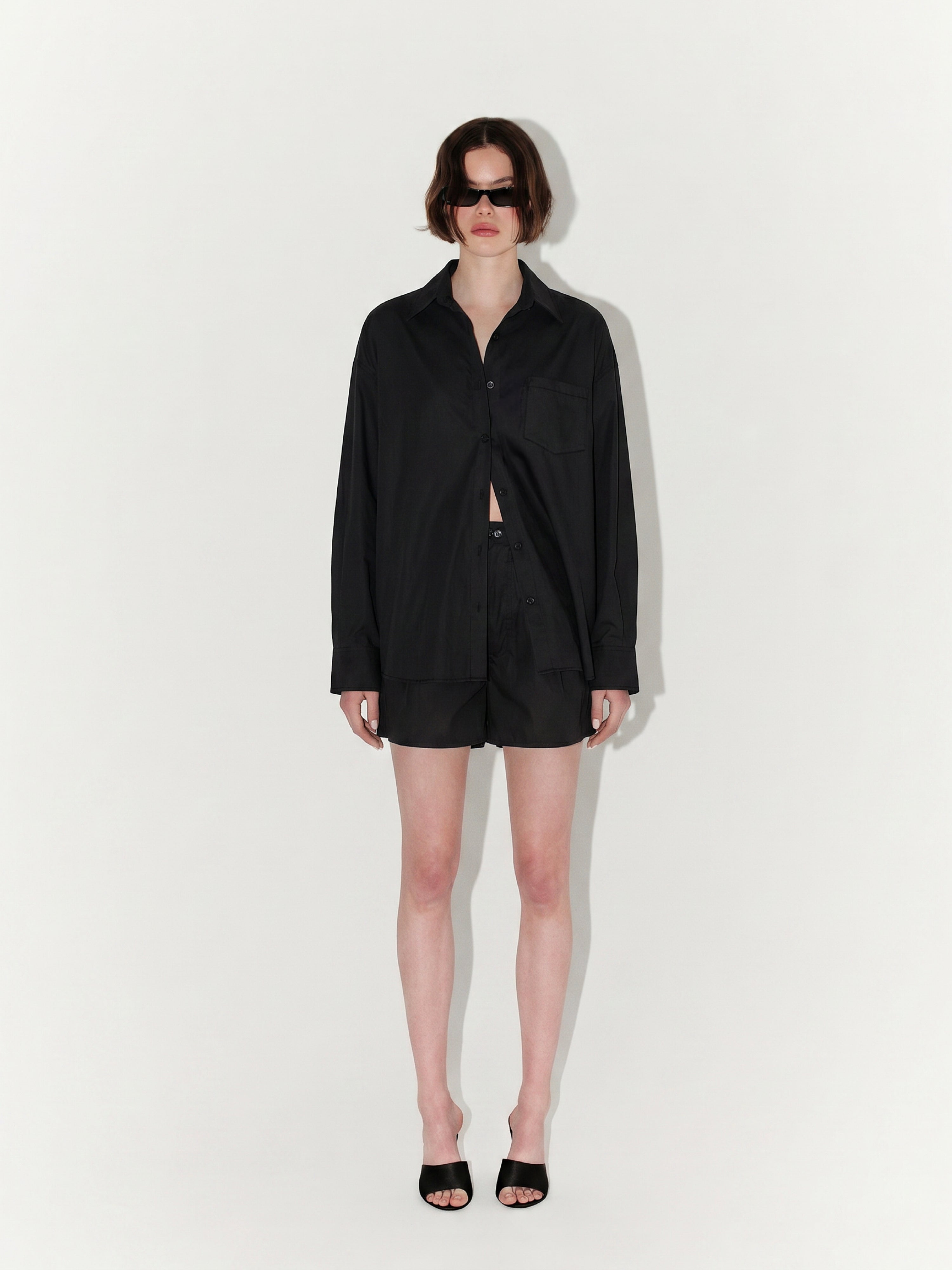Relaxed Fit Two Piece Set in Black