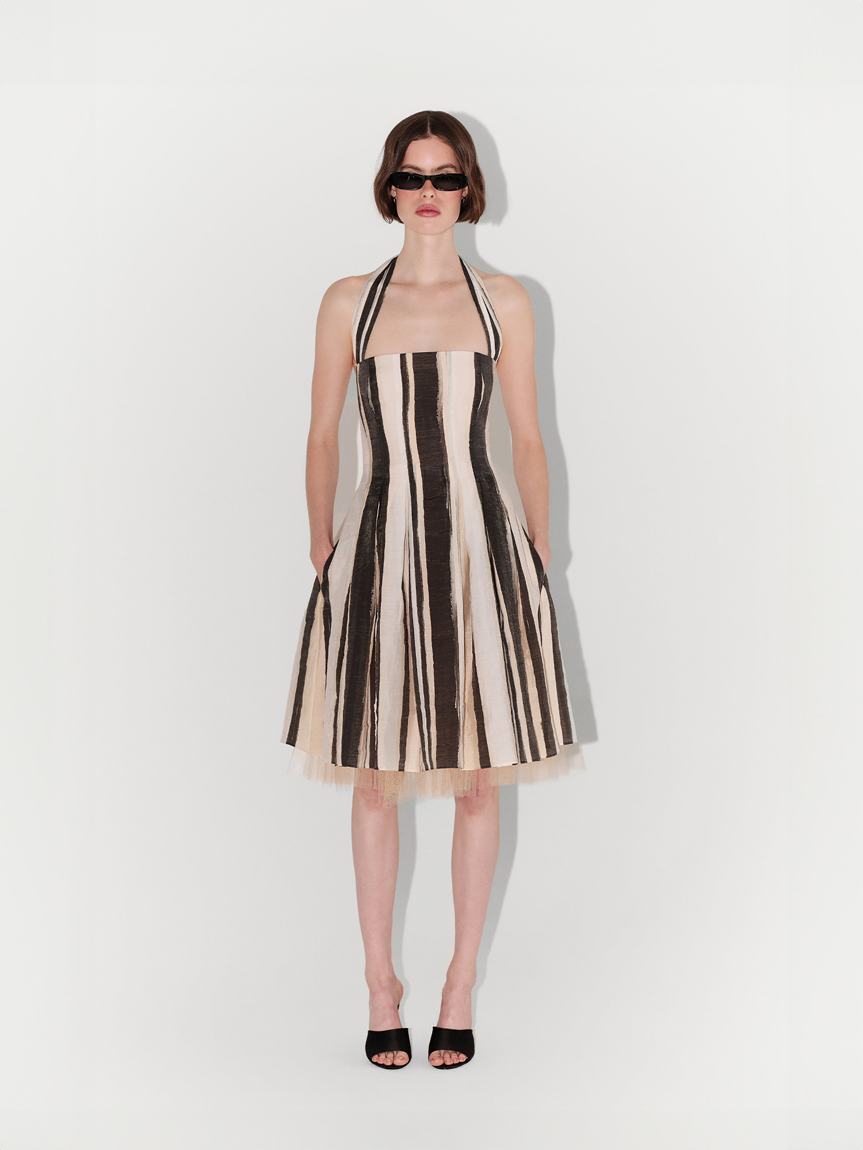 Striped Halter-Tie Dress