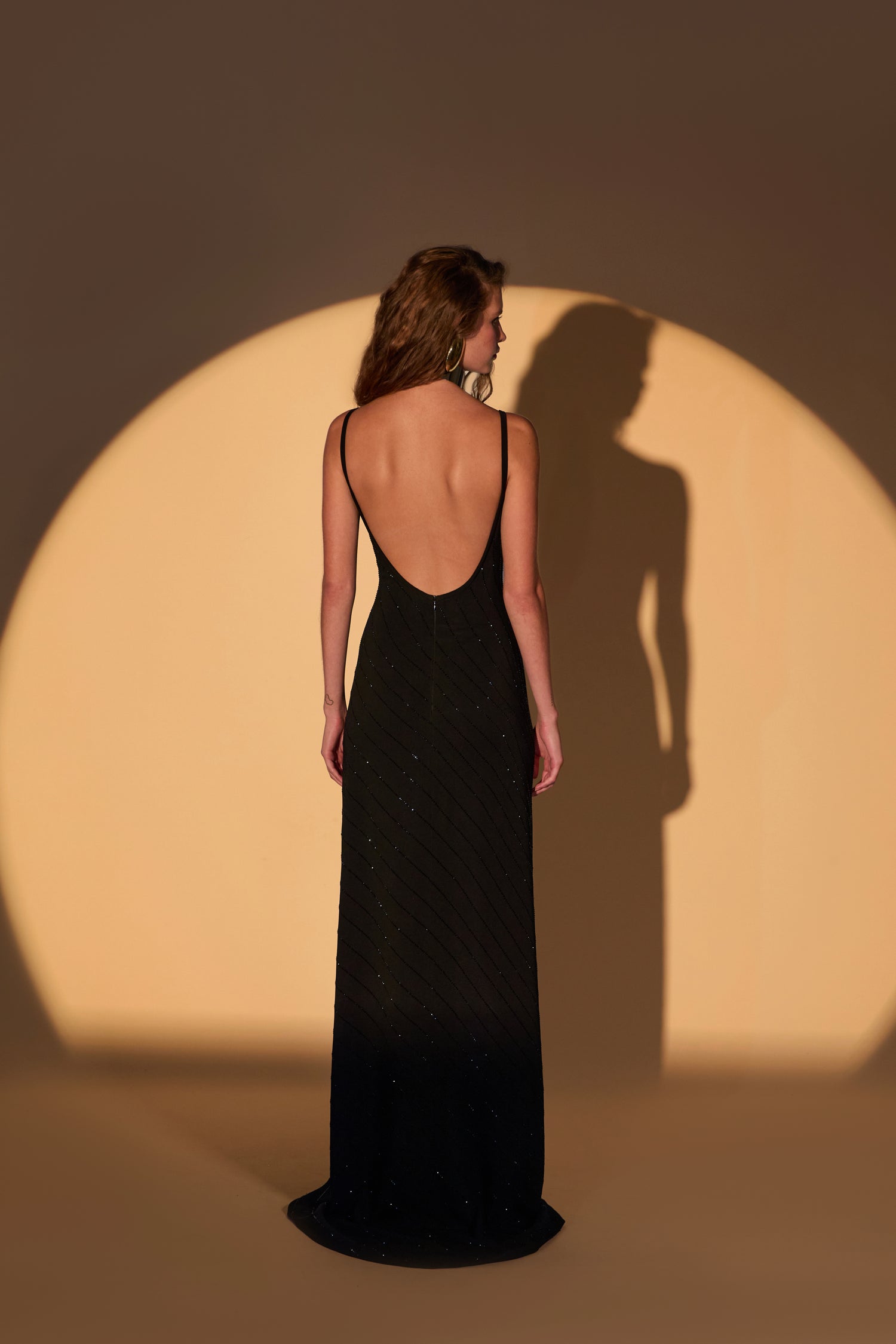 'Nyx' Crystal printed crepe maxi dress