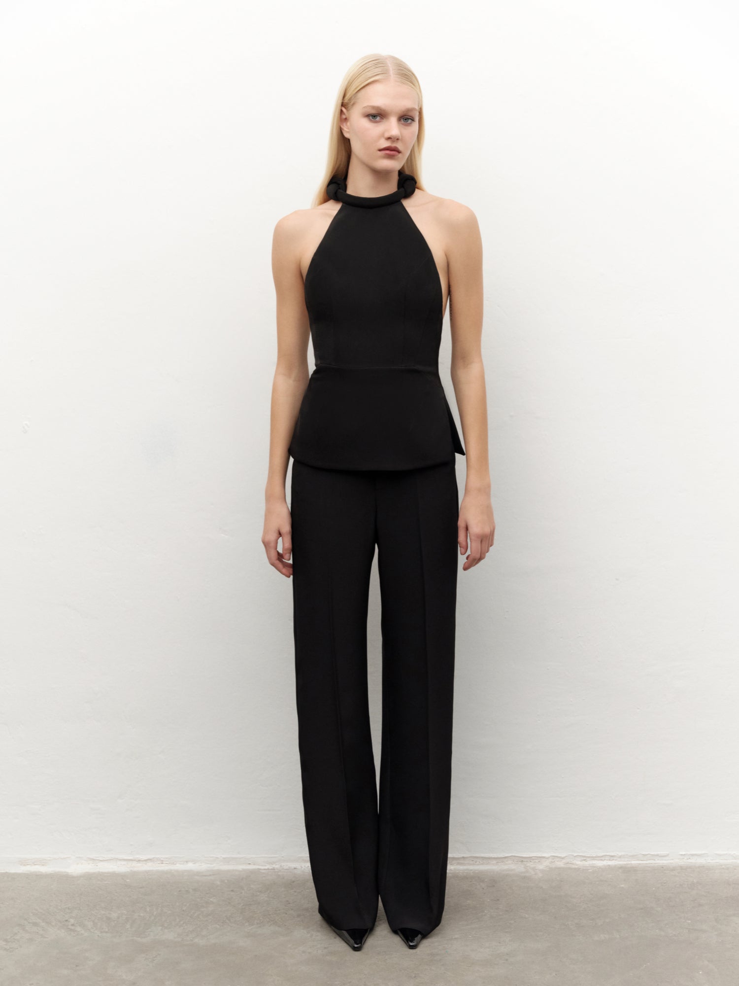 Straight-leg Trousers in Black