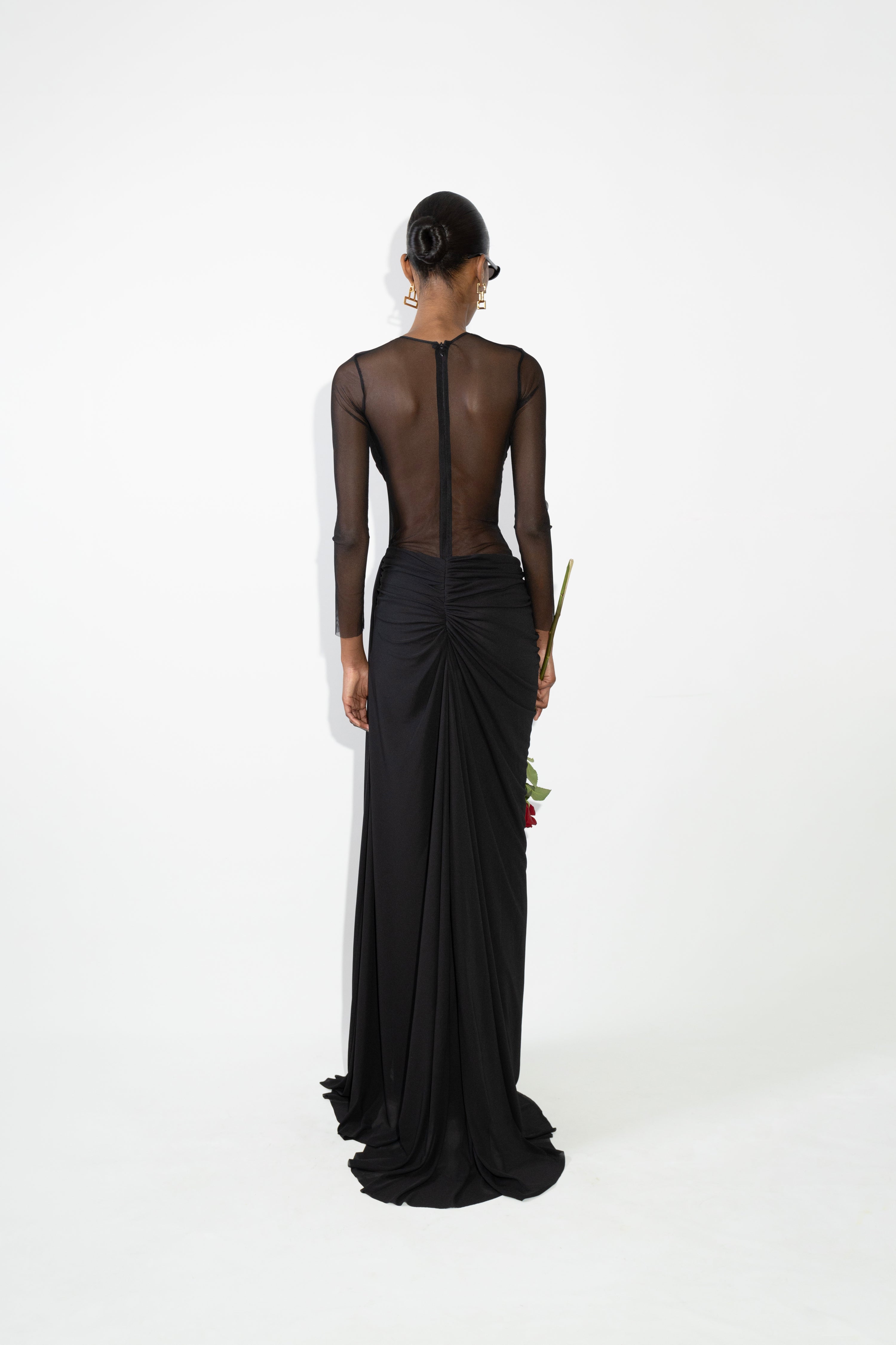 'Sia' Ruched jersey maxi dress