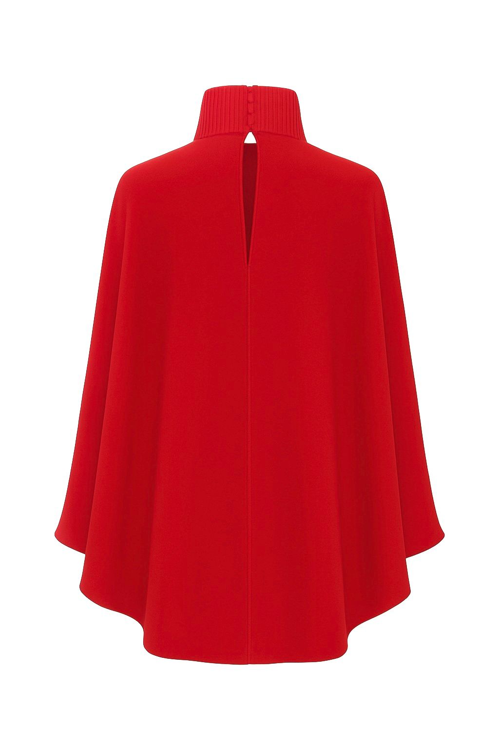 Drape-detailed High-neck Batwing Sleeve Mini Dress in Red
