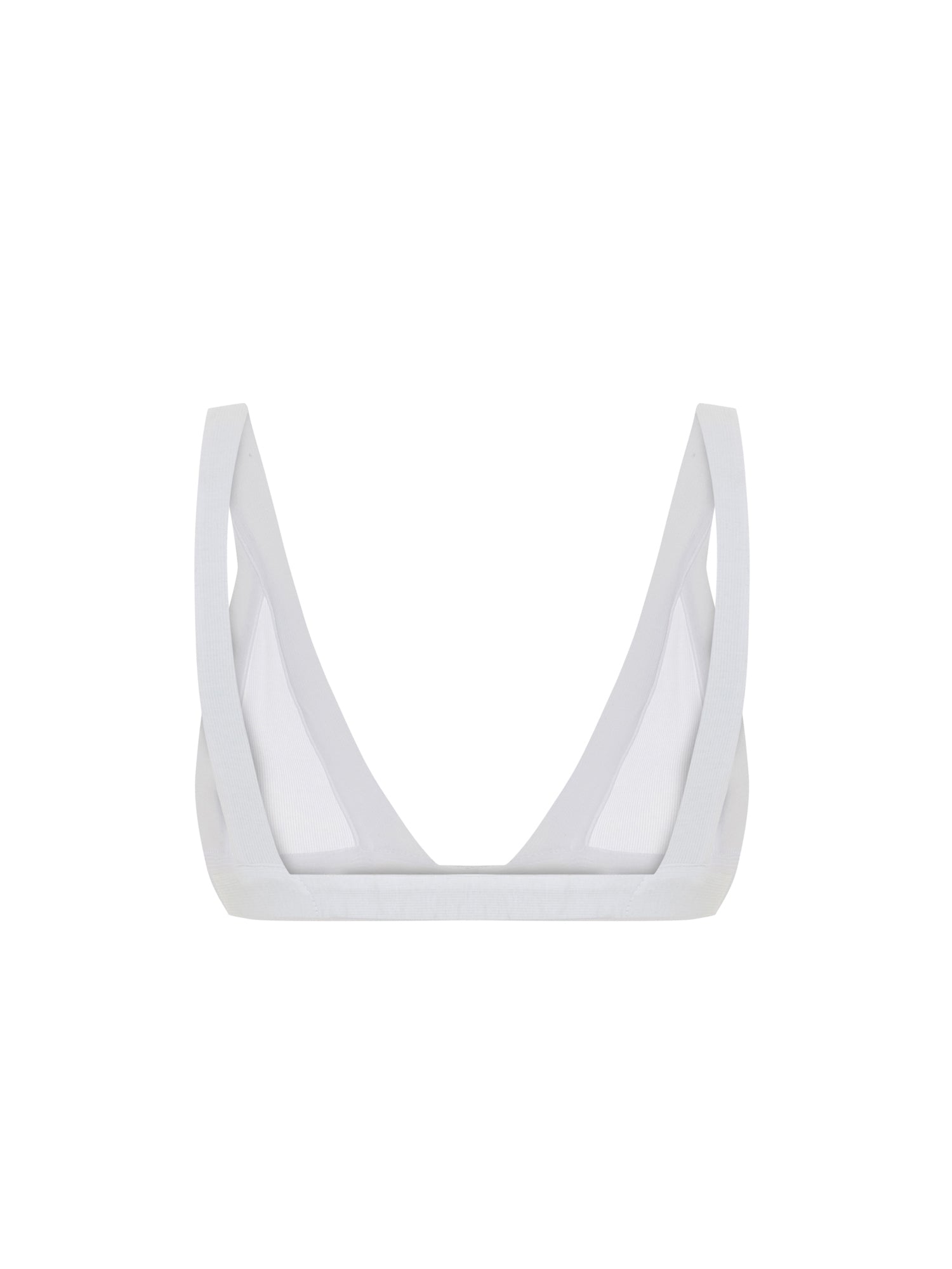 Ribbed Cotton Bra in White