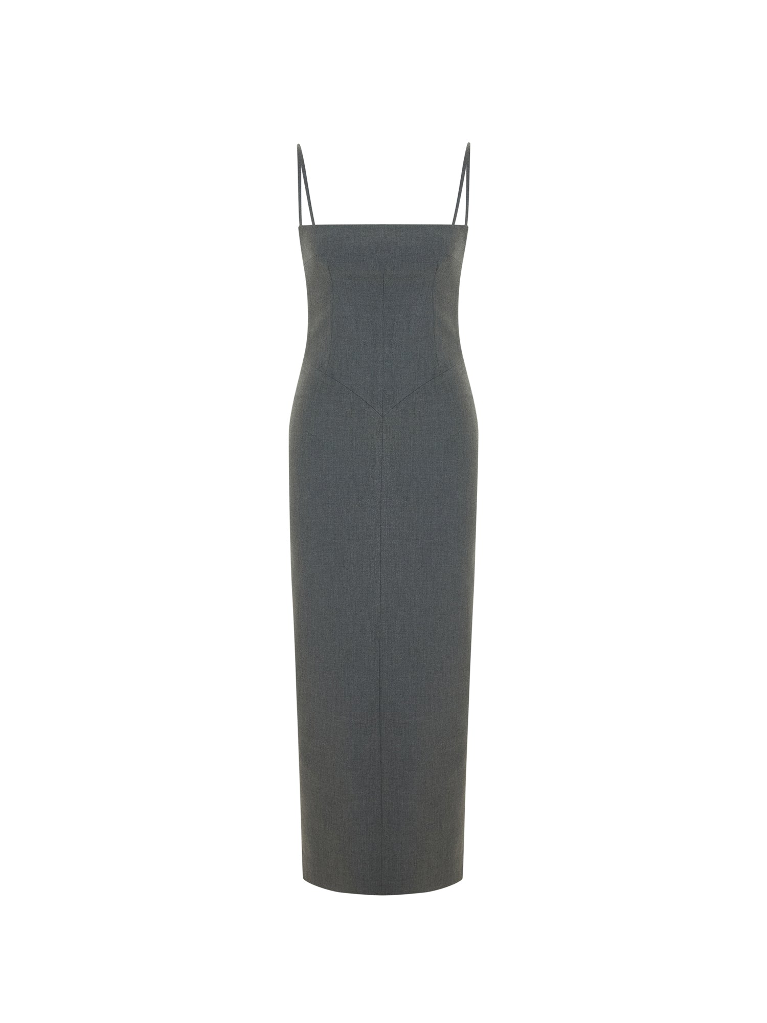 Sleeveless Open-back Maxi Dress in Grey