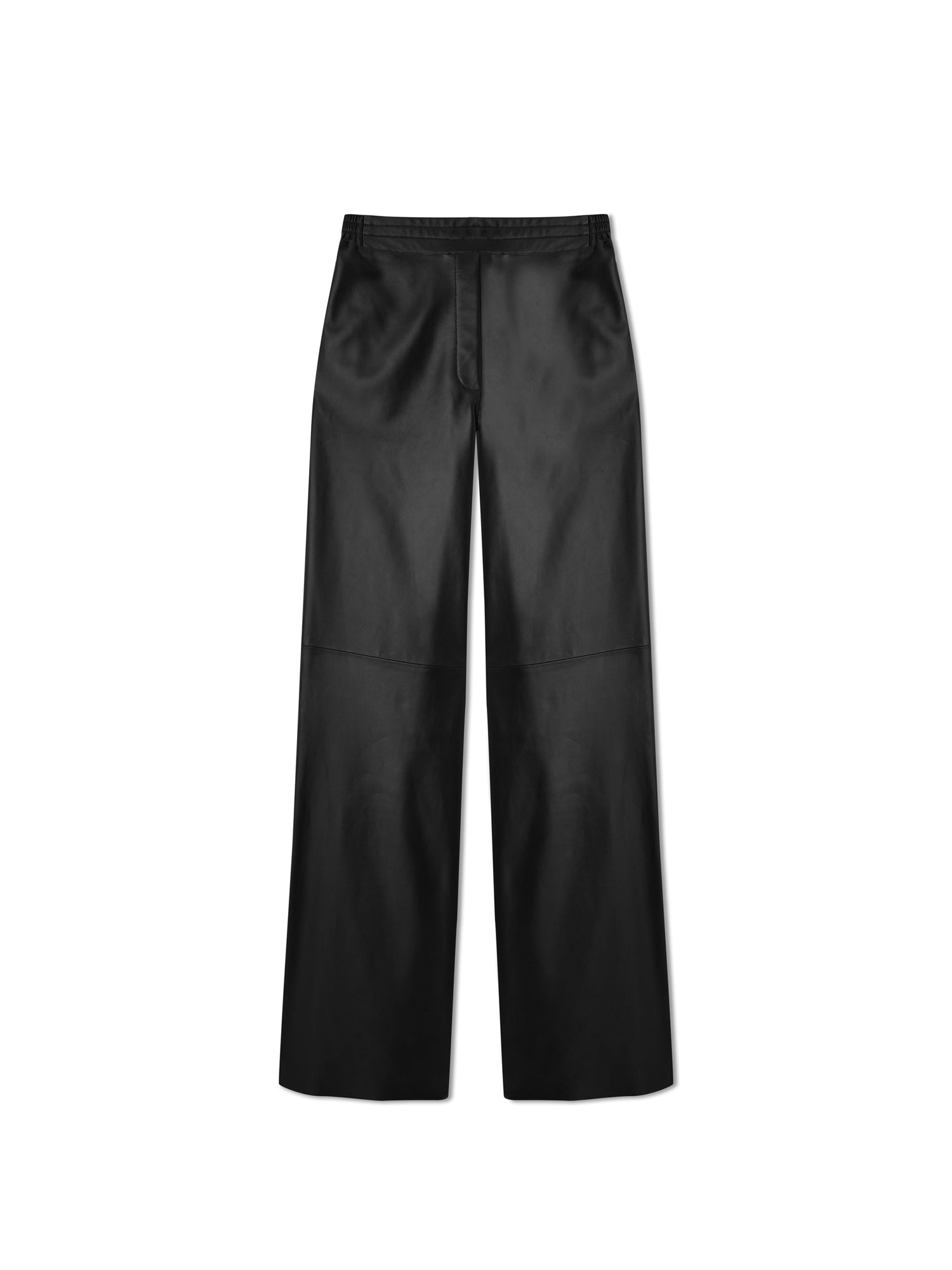 Relax Fit Lambskin Trousers in Black